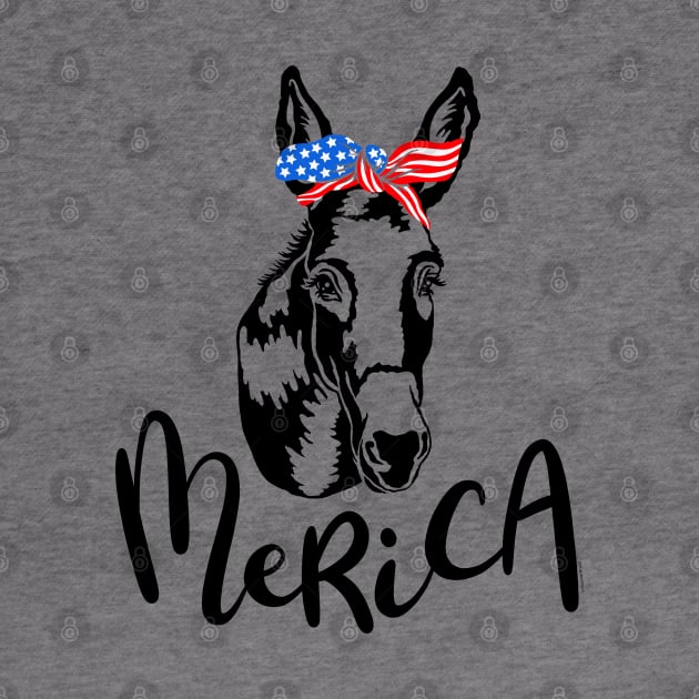 Merica America United States American USA Patriotic Donkey by DoubleBrush